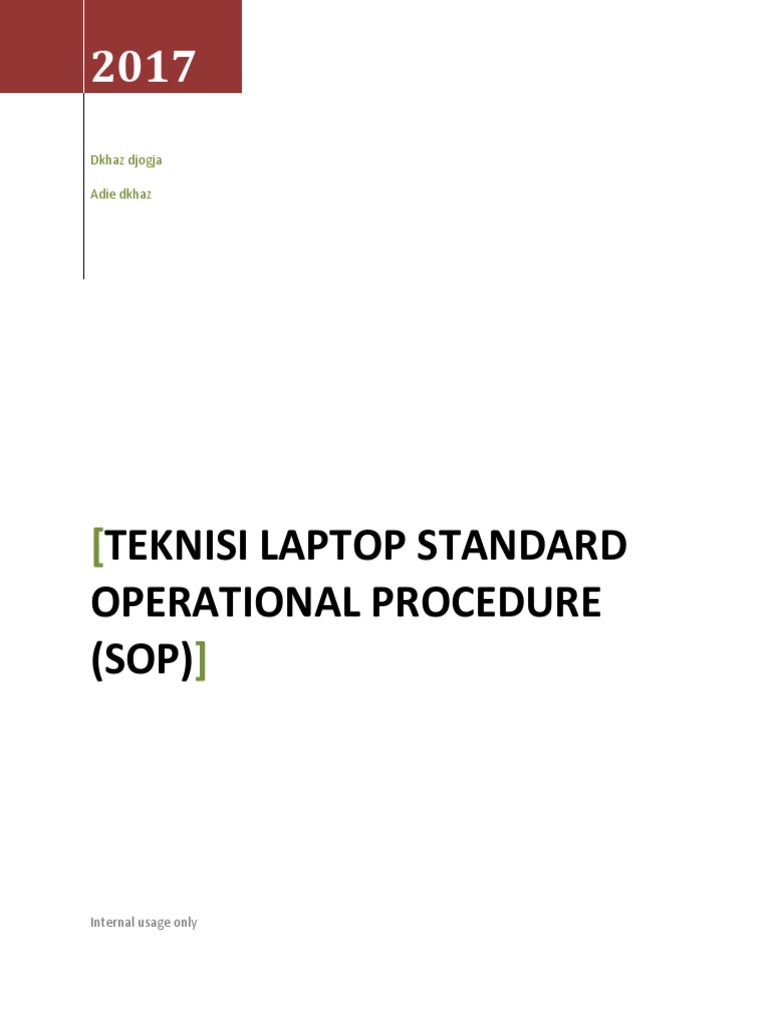 Teknisi Laptop Standard Operational Proc PDF | PDF