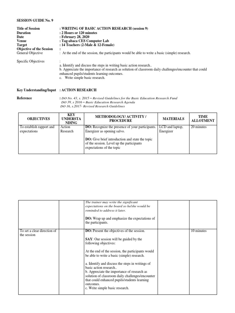 Writing Basic Action Research Guide | PDF | Action Research | Classroom