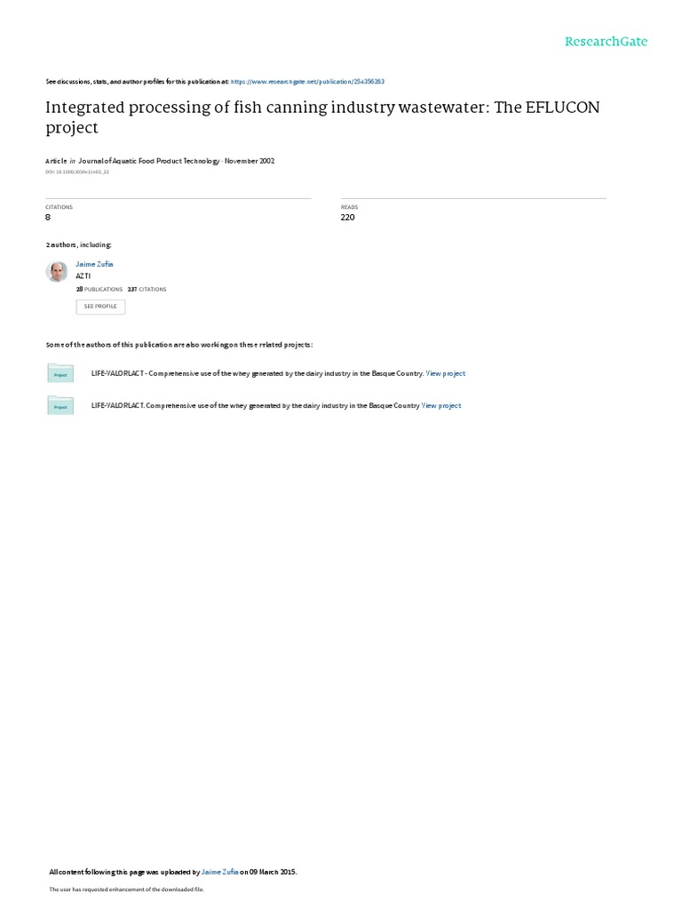 Integrated Processing Of Fish Canning Industry Was Pdf