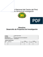 UNCP-IGI-PI-001 Directiva. Desarrollo de Proyectos de Investigación