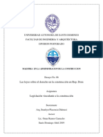  Las Leyes Sobre El Derecho en La Construcción en RD