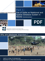 Use of Sqlite As Relational and Spatial Database System in Redas
