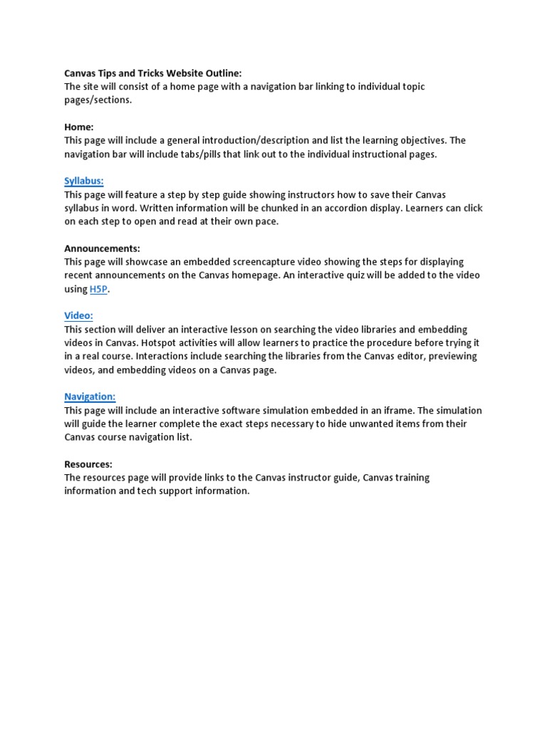 Website Outline | PDF