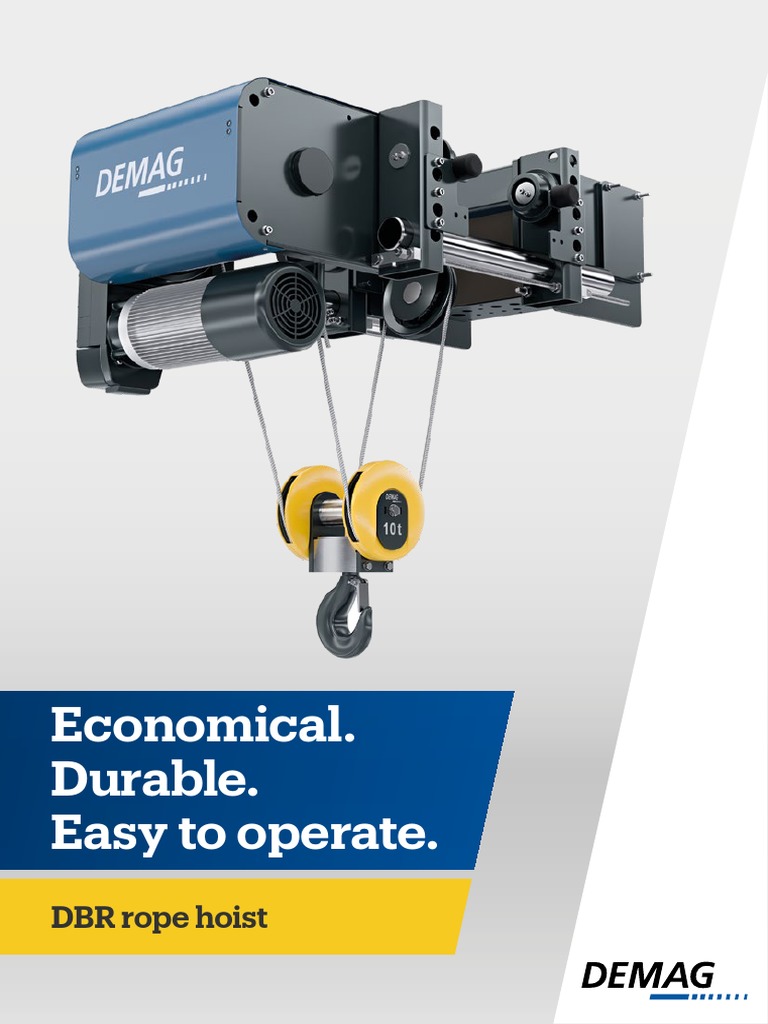 Demag DBR Rope Hoist Overview | PDF | Crane (Machine) | Transmission ...