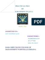 Practical File OF Programming in Java: BSBC-505