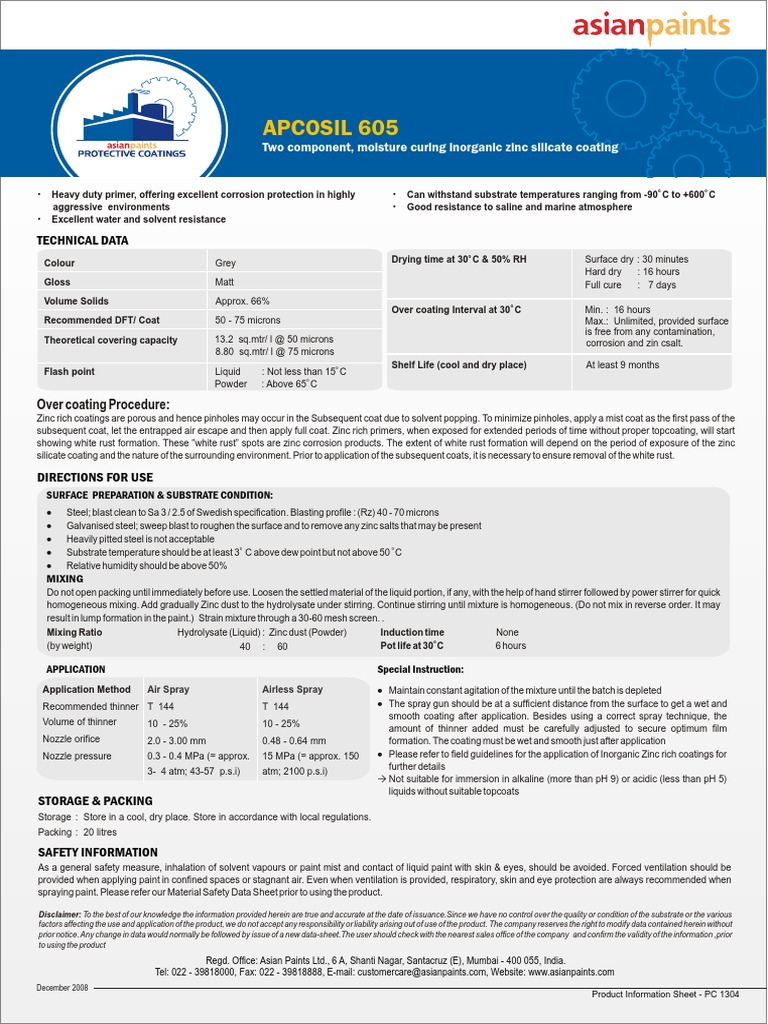 Apcosil 605 Rust Corrosion