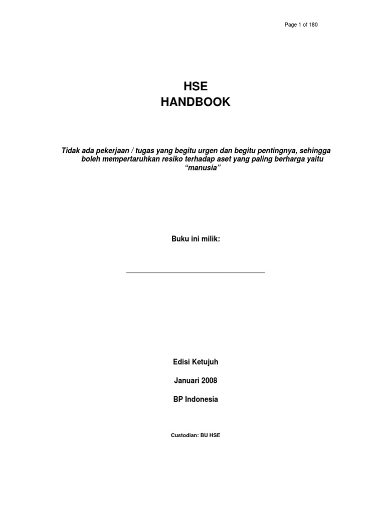 Panduan HSE untuk Karyawan BP Indonesia | PDF | Bisnis | Komputer