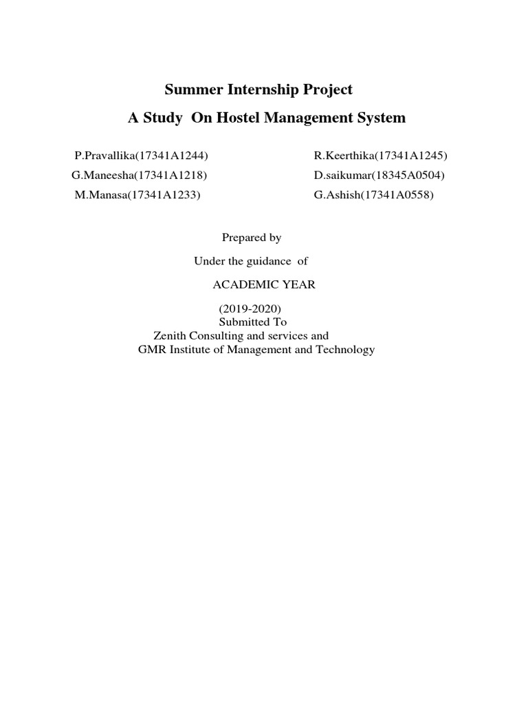 Hostel Management System Overview | PDF | Software Development | Databases