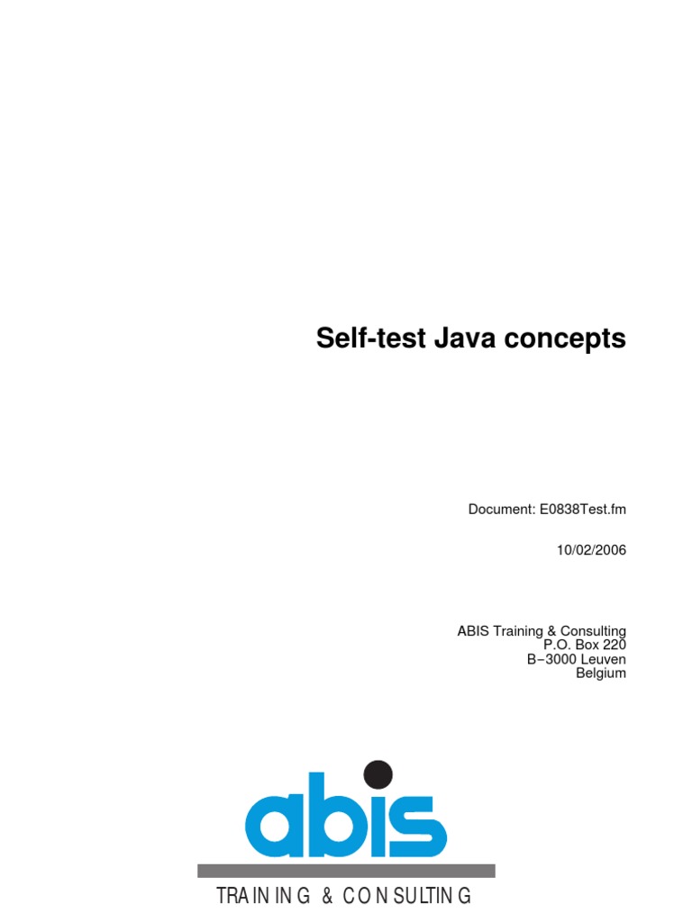 Self-Test for Java Concepts Knowledge | PDF