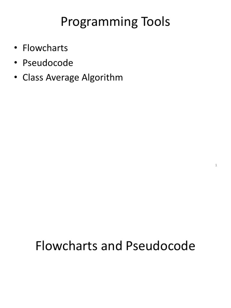 Programming Tools - Flowcharts and Pseudocode | PDF | Algorithms ... image.