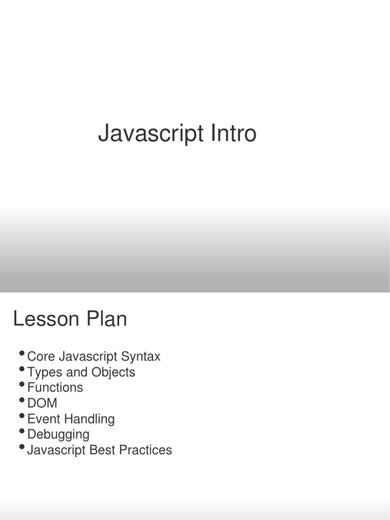 Lesson - Javascript Basics | PDF | Java Script | Html
