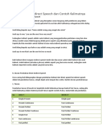 Rumus Direct Indirect Speech Dan Contoh Kalimatnya