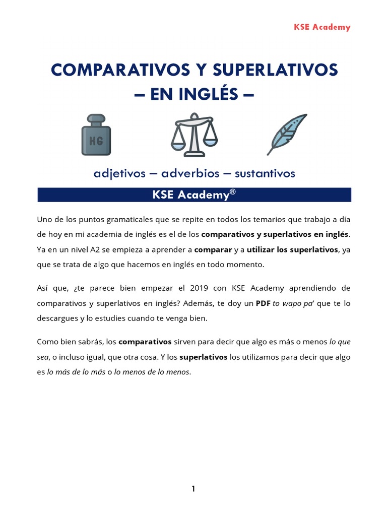 Comparativos Y Superlativos En Ingles 1 Adverbio Adjetivo