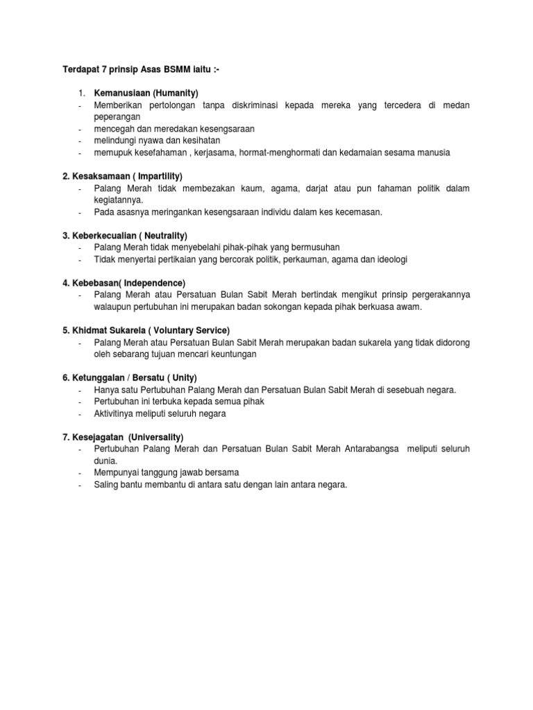 7 Prinsip Asas BSMM | PDF