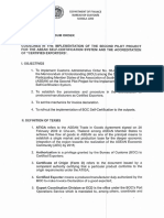 CMO No.18 2015 Guildelines in The Implementation of The Second Pilot Projecy For The ASEAN Self Certification PDF