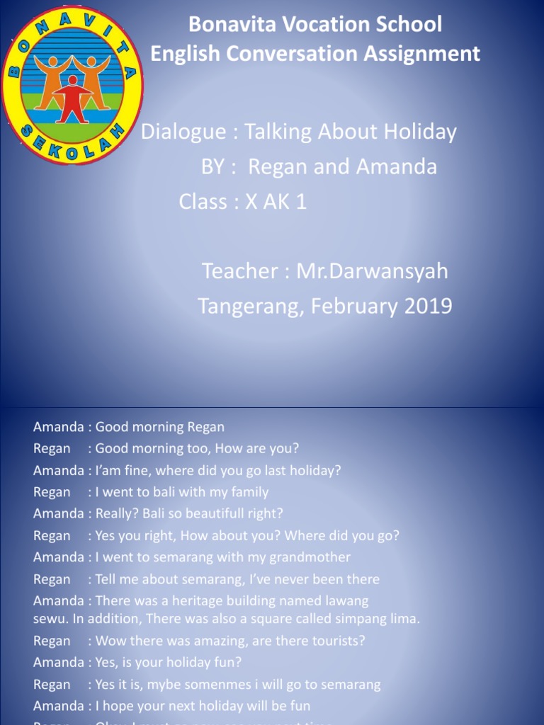 English Dialogue on Holiday Experiences | PDF