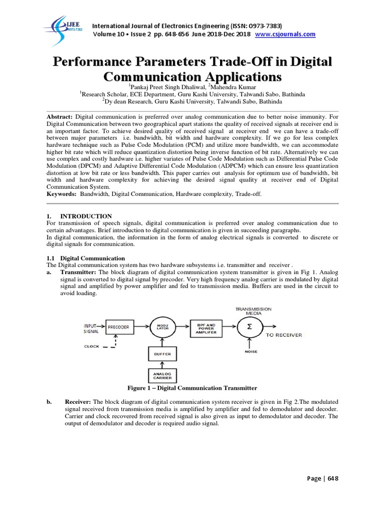Digital Communication Optimization Techniques | PDF | Data Transmission ...