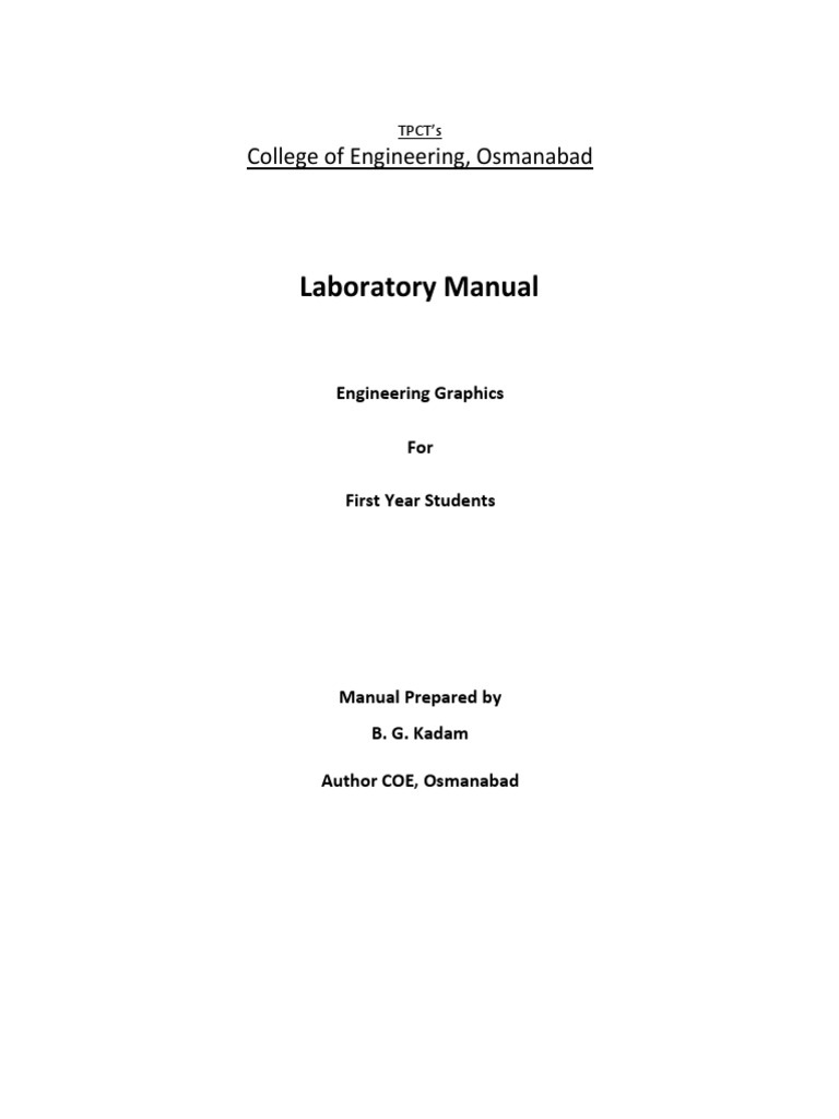 Engineering Graphics Lab Manual | PDF | Geometry | Teaching Mathematics