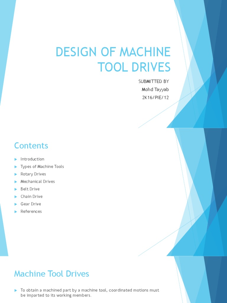 1 Design Of Machine Tool Drives Pdf Belt Mechanical