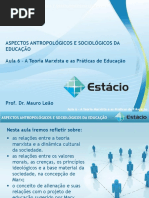 Estácio UNESA Cel0466 Aspectos Antropológicos e Sociológicos Da Educação  Aula_06(1)
