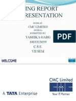 Training Report & Presentation: Yashika Garg 1003313059 C.S.E. Vii Sem
