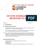 On Site Emergency Response Plan: Creative Textile Mills Privae Limited