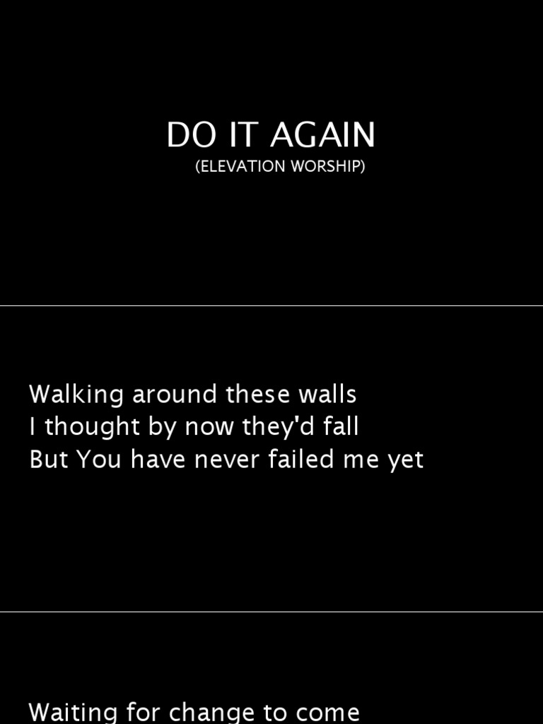 Do It Again Lyrics PDF