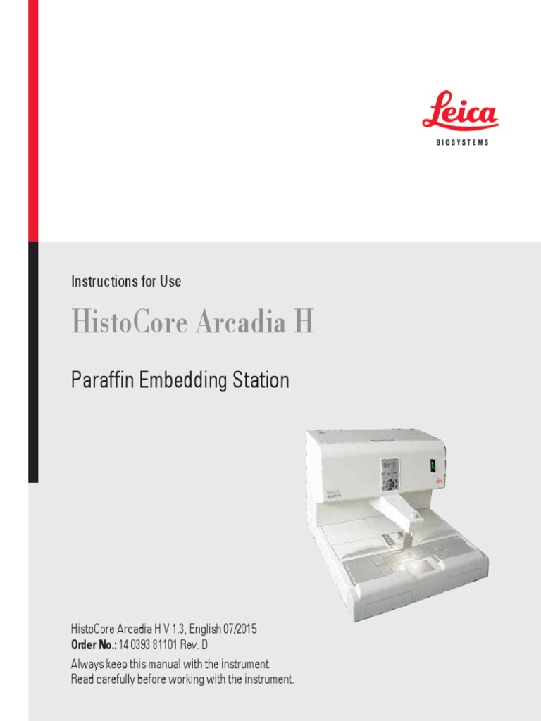 Leica Biosystems Histocore Arcadia H User Manual PDF Ac Power Plugs