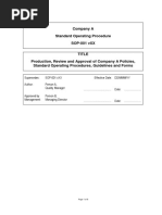 Company A Standard Operating Procedure SOP-001 VXX: Page 1 of 8