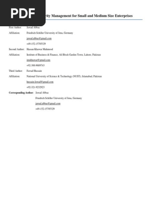 Information Security for SMEs