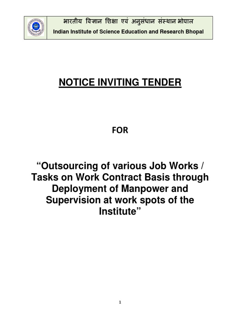 Out Source Tender S&P14!15!1221 PDF Employment Salary