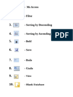 Ms Access - Filter - Sorting by Descending - Sorting by Ascending - Bold - Save