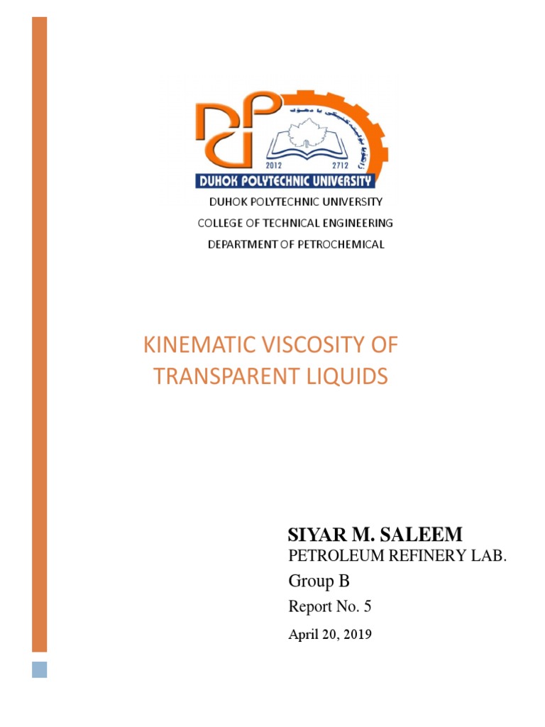 Measuring Kinematic Viscosity in Liquids | PDF | Viscosity | Petroleum