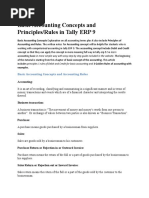 Basic Accounting Concepts and Principles/Rules in Tally ERP 9