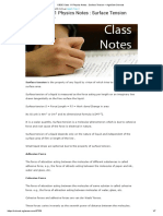 CBSE Class 11 Physics Notes - Surface Tension - AglaSem Schools