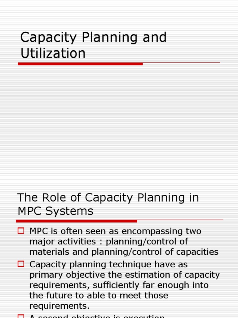 Capacity Planning in MPC Systems | PDF | Scheduling (Production ...