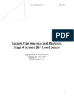 Lesson Plan Analysis and Revision:: Stage 4 Science (Bin Liner) Lesson