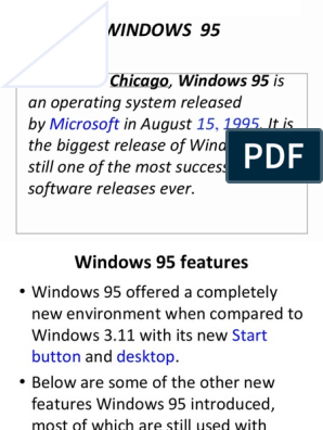 Window 95 | PDF | Microsoft Windows | Operating System