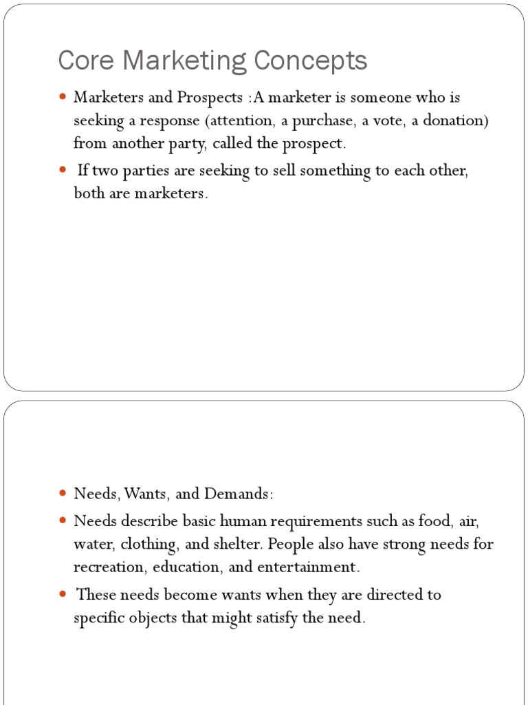Core Marketing Concepts Explained | PDF | Retail | Marketing