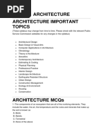 Architecture Architecture Important Topics