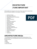 Architecture Topics and MCQs