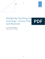 Designing Teaching and Learning - Lesson Plan Analyse and Revision
