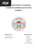 HRM Assignment: Training and Development Function of HPCL