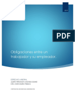 Obligaciones Entre Un Trabajador y Su Empleador