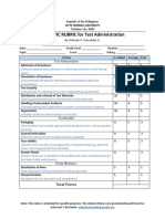 ANALYTIC RUBRIC For Test Administration: by Orlando P. Vinculado JR