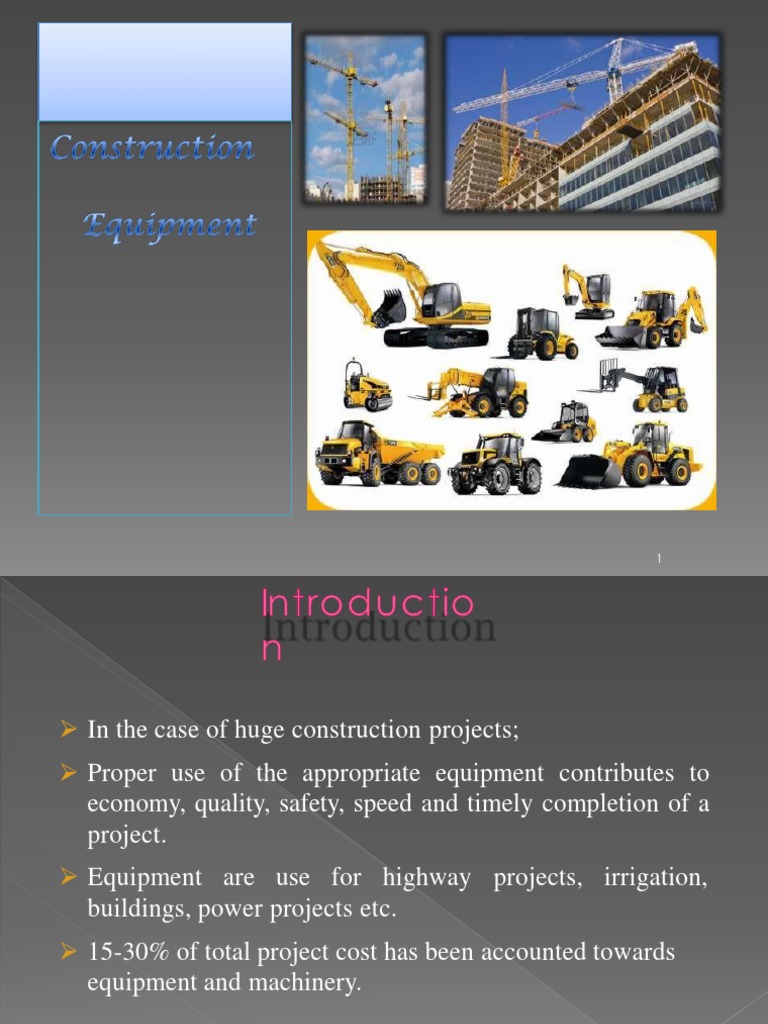 Construction Equipment Overview | PDF | Crane (Machine) | Mill (Grinding)