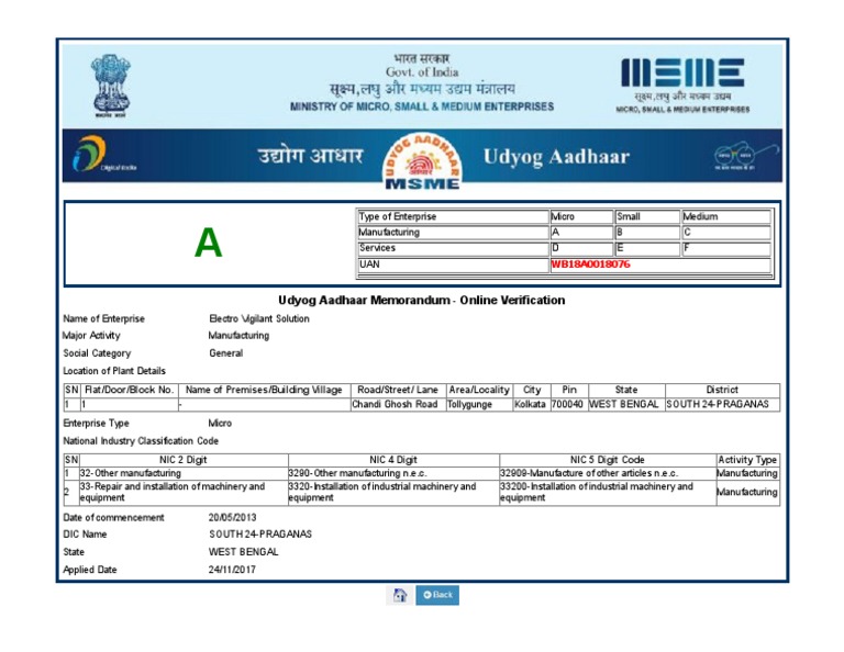 Udyog Aadhaar Online Verification Guide | PDF