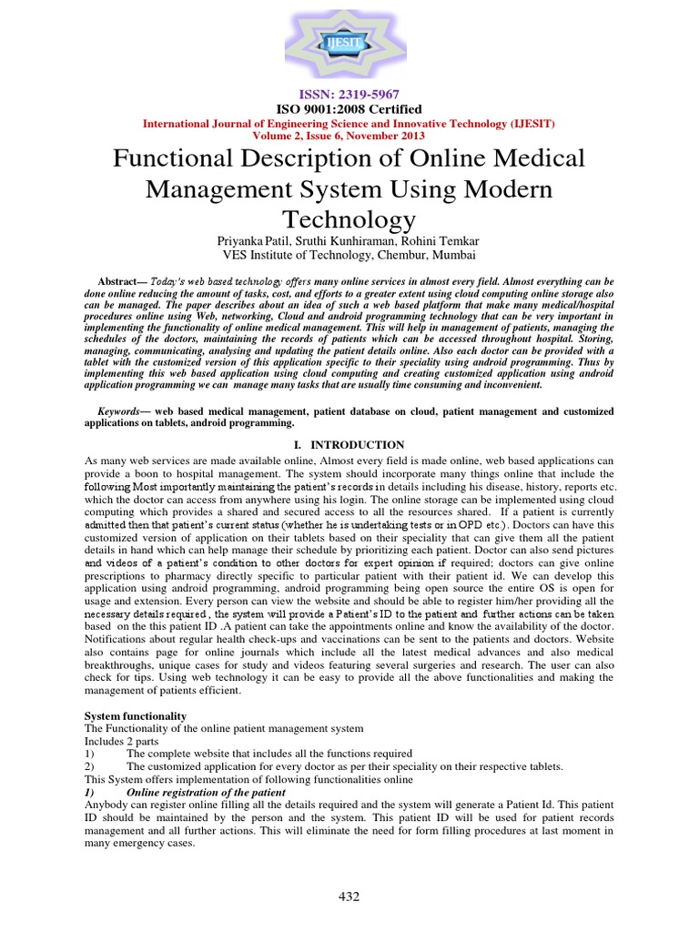Online Medical Management System Overview | PDF | Android (Operating ...