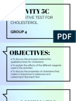 Activity 5C: Qualitative Test For Cholesterol