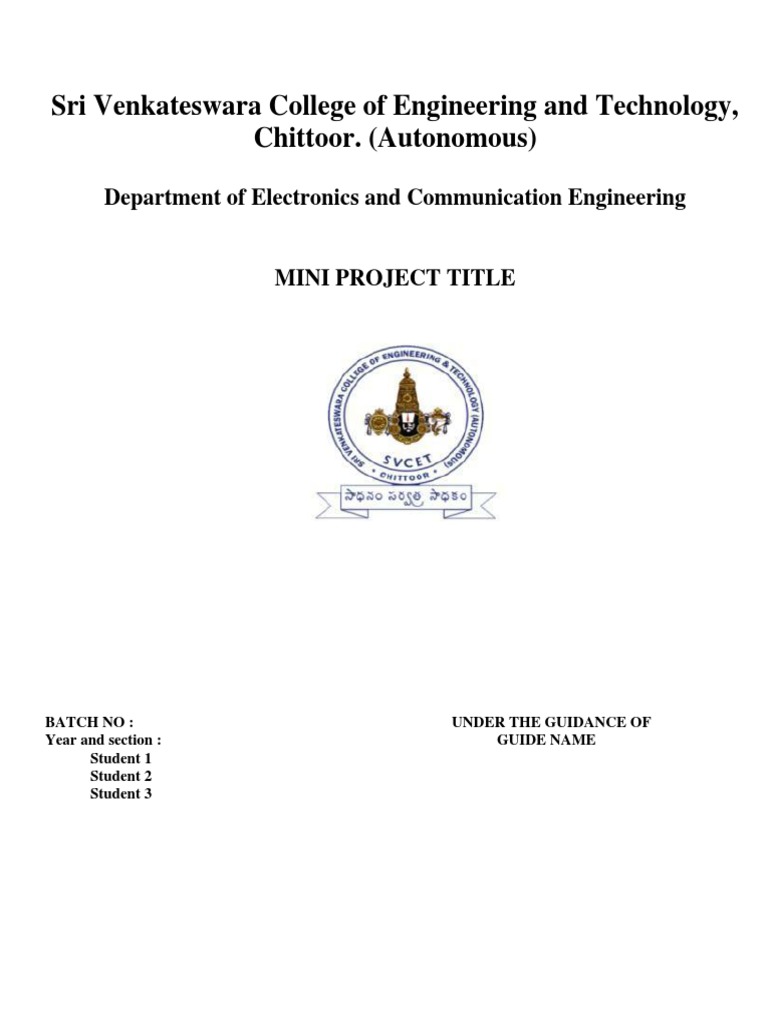 Mini Project in ECE at SV College | PDF | Technology & Engineering